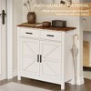 Wood 2-Door 2-Drawer Kitchen Storage Cabinet with Coffee Bar and Floor Sideboard Buffet for Living Room, Dining Room, or Bathroom - 4 of 4