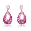 Guili Radiant Sterling Silver with Colored, Multi-Color, Red, or Blue Cubic Zirconia Pear Drop Earrings for a Glamorous, Elegant, or Timeless Look - 3 of 3