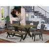 HomeStock 6-Pc Rectangle Natural Oak Finish Solid Wood Top Dining Table with 1-Bench, 4-Chairs - 2 of 4