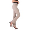 Rekucci Women’s 5 Pocket Straight Leg Pants with Stretch Waistband – Slim Fit Business Casual Trousers - Khaki, 16 - 2 of 4