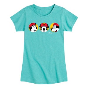 Girls' - Disney - Minnie Mouse Faces Fitted Short Sleeve Graphic T-Shirt - 1 of 4