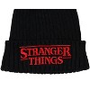 Stranger Things Embroidered 3D Logo Adult Knit Cuff Beanie Cap Winter Hat OSFM - 3 of 4