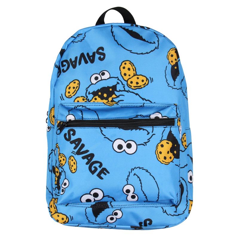 Sesame Street Backpack Cookie Monster Savage Laptop School Travel Backpack Blue, 2 of 5