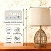 Maxax 26" Rattan Table Lamp, 2-Way Dimmable Bedside Lamp with USB A & C Charging Ports for Nightstand or End Table - 3 of 4