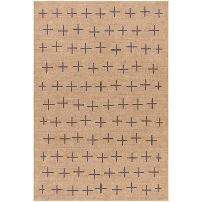Mark & Day Kandus 8'x10' Rectangle Washable Woven Indoor Area Rugs Tan: Machine Made, Stain-Resistant, Bohemian Style
