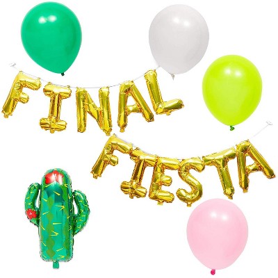 Sparkle and Bash "Final Fiesta" Foil Letter Banners with 20 Balloons for Bachelorette Party Decorations