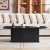 KIGFTSOD Coffee Table Wood Surface and Black Metel Feet - 3 of 4