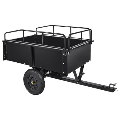 750 lbs Heavy-Duty Steel Dump Cart - 15 Cubic Feet Garden Utility Trailer with Removable Sides