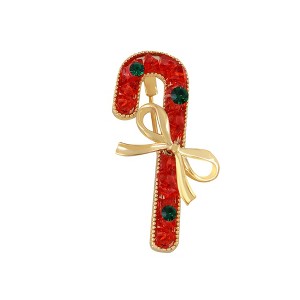 Anna-Kaci Golden Tone Christmas Brooch Pins Sparkly Rhinestones Enamel Lapel Pin for Women - 1 of 4