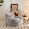 Gulches Comfy Bean Bag Sofa for Adults with Back Support, Gray Faux Fur Floor Sofa, Stuffed Bean Bag Chair for Living Room Bedroom - 2 of 4