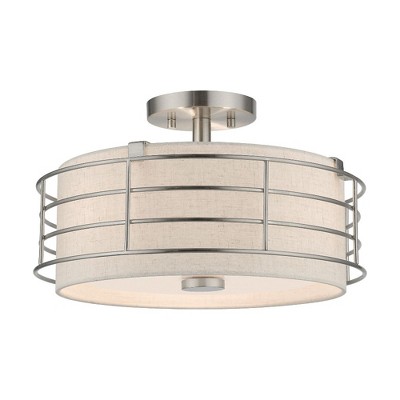 Livex Lighting Blanchard 3 - Light Semi-Flush Mount in  Brushed Nickel