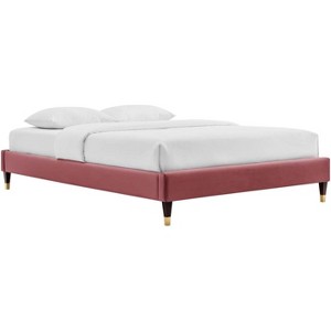 Modway Harlow Twin Performance Velvet Platform Bed Frame - 1 of 4