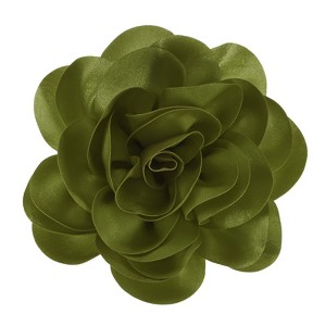 Unique Bargains Alloy Satin Fabric Big Rose Flower Dainty Brooches Pins 1 Pc - 1 of 4
