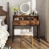 Costway 39.5" Expandable Rolling Computer Desk with Monitor Shelf 2-tier Desktop 2 Drawers Natural/Brown/Black - 4 of 4