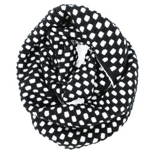 Wrapables Two Tone Warm Winter Knit Infinity Scarf, Black & White - 1 of 4