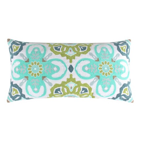 Madera Velvet Navy Crewel Decorative Pillow - Levtex Home : Target