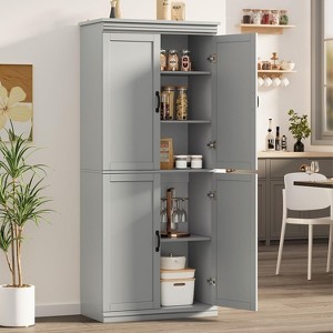 Pantry Cabinet, Freestanding Kitchen Pantry Storage Cabinet,70" Cupboard, Tall Storage Cabinet - 1 of 4