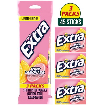 Extra Pink Lemonade Chewing Gums - 4.76oz/3pk