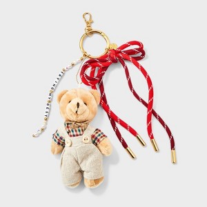 Little Words Project "Trying My Best" Plush Teddy Bear Beaded Bag Charm - 1 of 2