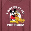 Women's - Disney - Mickey Pluto Just Want All Dogs Lightweight French Terry Wide Neck Long Sleeve Shirt - 2 of 4