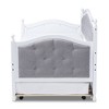 Twin Marlie Upholstered Daybed with Trundle Gray/White - Baxton Studio: Polyester, Wood Composite, No Box Spring Needed - 2 of 4