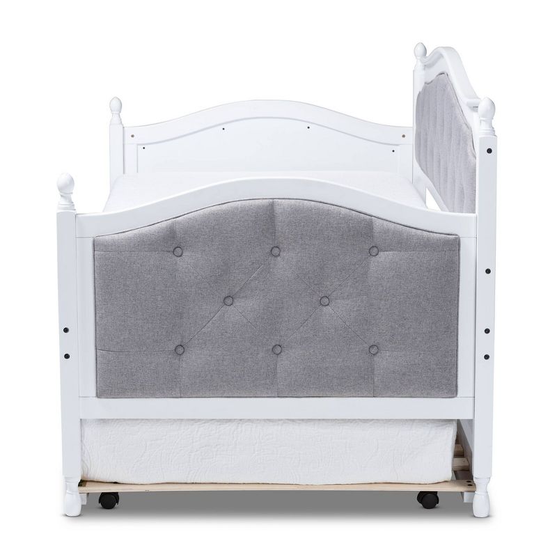 Twin Marlie Upholstered Daybed with Trundle Gray/White - Baxton Studio, 3 of 14