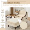 Upholstered Chaise Lounge Lazy Sleeper Sofa Bed Accent Chair Single Sofa Leisure Lounge Chair Reading Couch, Ergonomic Design, Chenille - ModernLuxe - 3 of 4