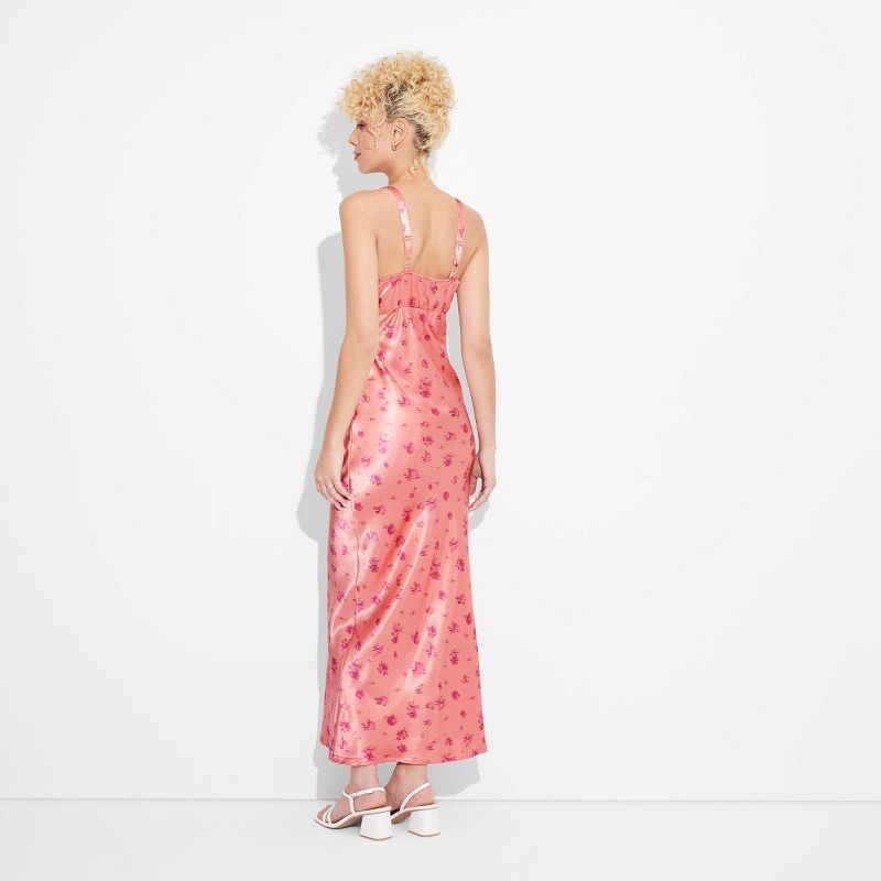 Women's Satin Lace Trim Midi Slip Dress - Wild Fable™, 4 of 11