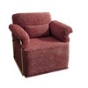 360-degree Swivel Square Fabric Accent Chair with Gold Metal Legs - 4 of 4