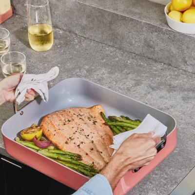 Perracotta Ceramic Nonstick Square Roasting Pan with Rack