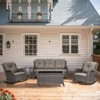 Belord 5 Pieces Patio Furniture Set with Rocking Chairs, All Weather Wicker Outdoor Conversation Set with Patio Couch Rocking Chair Coffee Table - 2 of 4