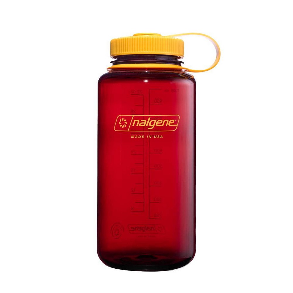 Nalgene 32 fl oz Plastic Wide Mouth Water Bottle - Laker: Portable Drinkware, Recycled Material