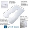 Hastings Home Pregnancy Pillow - U-Shaped Full Body Pillow with Cover (White) - 4 of 4