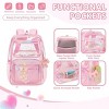 Transparent backpack with heart-shaped pattern and cute charm,suitable for both boys and girls,perfect for sports activities and concerts - 3 of 4