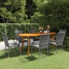 vidaXL Dining Set Grey Solid acacia wood, PE rattan, powder-coated steel - 2 of 4