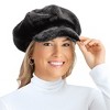 Collections Etc Faux Fur Newsboy Winter Hat, Stylish Plush Cap - 2 of 3