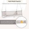 PAGED Patio Twin Size Garden Porch Swing,Wood Swing Bed with Ropes and Weather Resistant Frame for Patio Backyard,Garden,Porch - 3 of 4