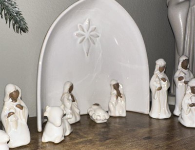 Ceramic Nativity Set Cream store - Threshold