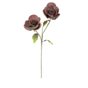 Dark Purple Faux Bloom Stem 34"H EVA Foam & Wire Botanical Accent – Flexible Artificial Flower (Set of 6) by Kalalou - 1 of 3