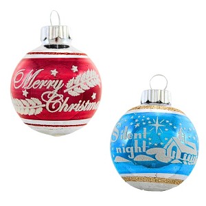 Christopher Radko 2.0 Inch Vintage Flocked Ornament Set Patterns Glitter Scenes Tree Ornament Sets - 1 of 3