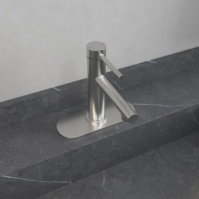 Brushed Nickel Single Handle Low-Arc Bathroom Faucet