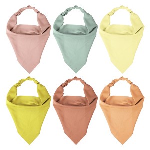 Unique Bargains Girl's Non Slip Triangle Hair Scarf Multicolour 12.6"x7.87" 6 Pcs - 1 of 4