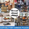 Utility Service Cart 3 Shelf with Wheels, Plastic Heavy Duty Rolling Utility/Push Cart for Commercial/Restaurant/Office/Kitchen - 4 of 4