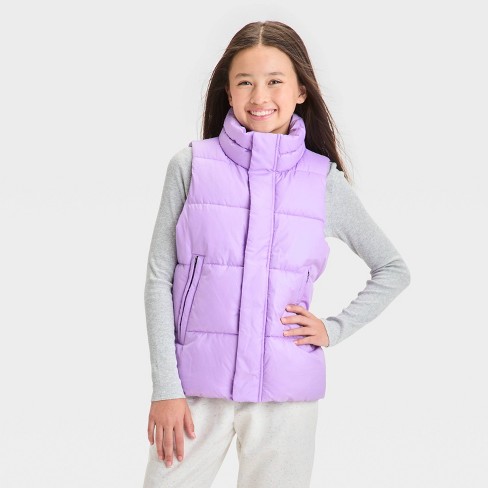 Girls puffer vest with hood sale