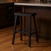 HomeRoots 31" Black Solid Wood Backless Bar Height Bar Chair - 2 of 4