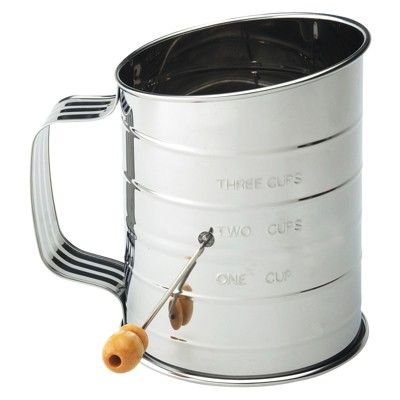 Mrs. Anderson's 3 Cup Stainless Steel Crank Flour Sifter