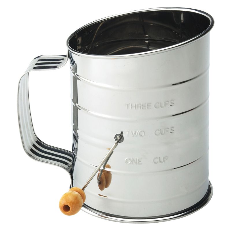 Mrs. Anderson's 3 Cup Stainless Steel Crank Flour Sifter, 1 of 2