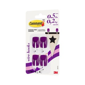 Command 4pk Damage-Free Small Wire Hooks - 1 of 4