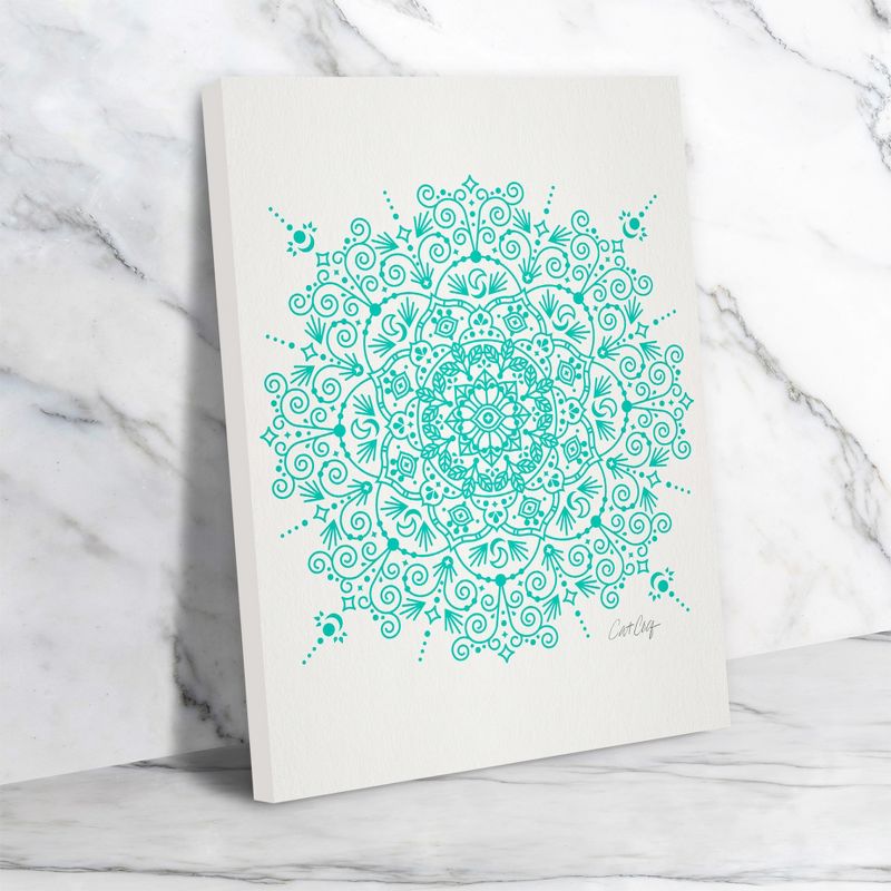Americanflat Minimalist Moroccan Mandala Turquoise By Cat Coquillette Wrapped Canvas, 4 of 7