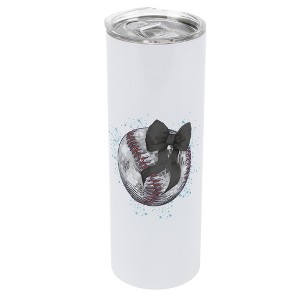 Elanze Designs 20 Ounce Stainless Steel On the Go Travel Tumbler With Push Top Lid, Baseball Teal Paint Splatter - 1 of 1